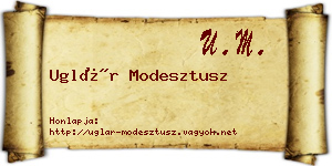 Uglár Modesztusz névjegykártya